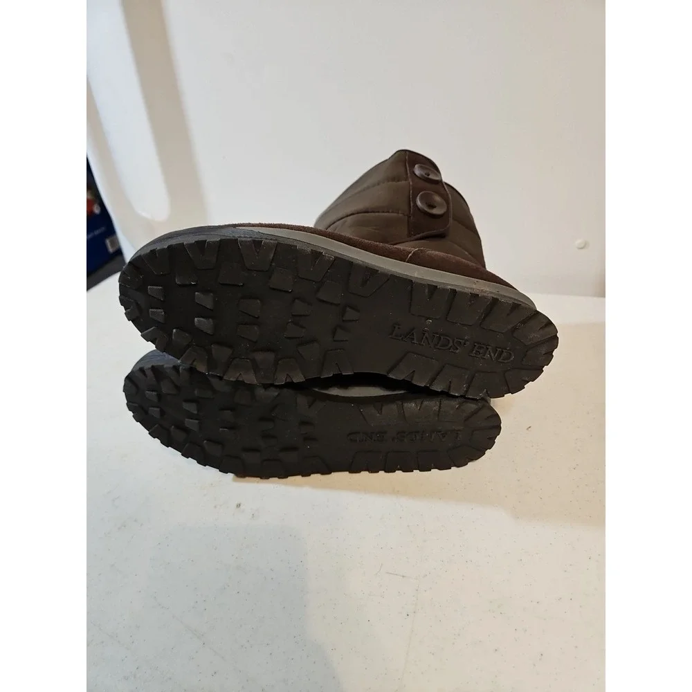 Lands End Winter Boots Women 9.5 B Brown‎ Casual Everyday Walking Ex. Condition